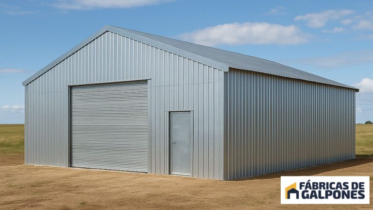 En la imagen se ve un galpón de chapa galvanizada trapezoidal desde afuera