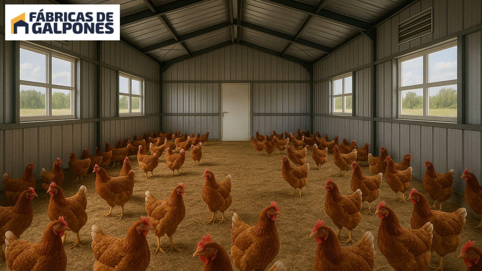 Galpon para gallinas ponedoras cerrados y en su interior
