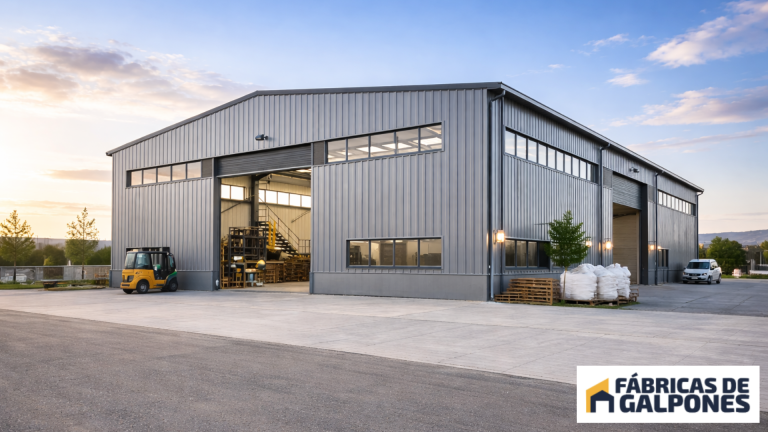 En la imagen se ve un galpon industrial