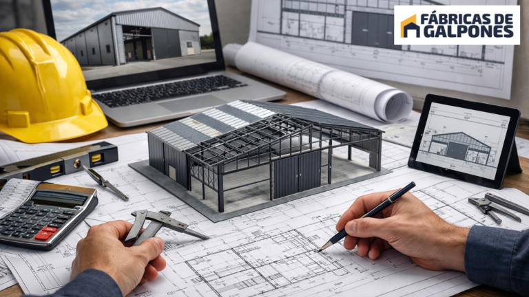 En la imagen se ve una persona con el diseño de un galpon
